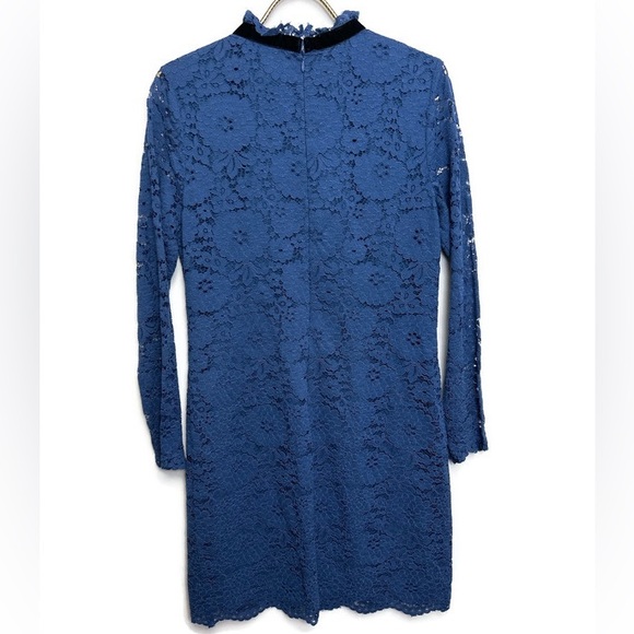 NANETTE LEPORE Lace Dress with Black Velvet Bow Long Sleeve Size 8 - Picture 5 of 10